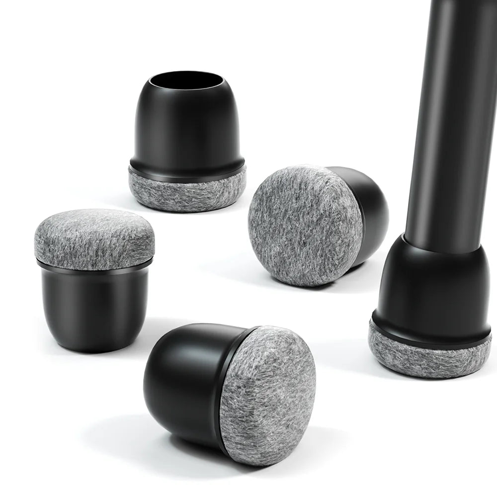 8pcs Round Table Chair Leg Floor Protector Foot Cover Black Anti- Slip Silicone Furniture Feet No Scratches for Hardwood Floors