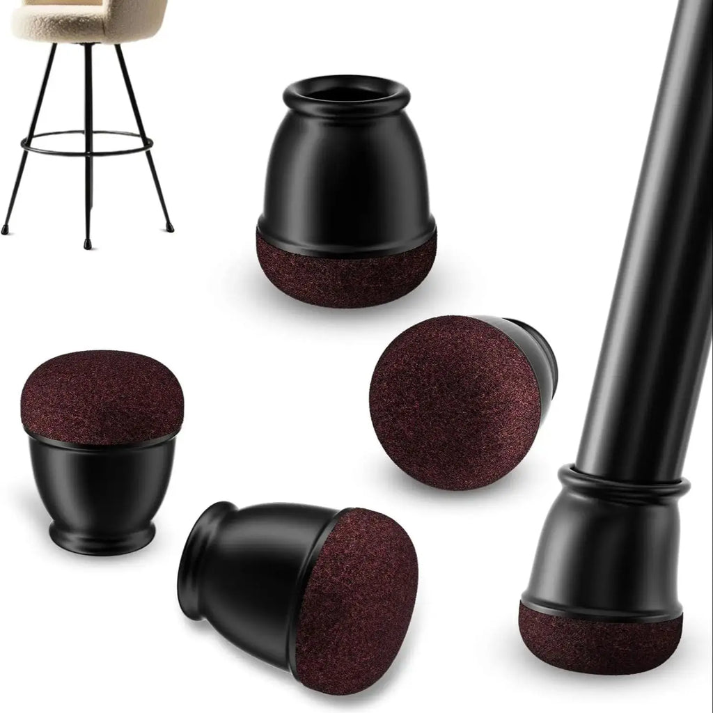 8pcs Round Table Chair Leg Floor Protector Foot Cover Black Anti- Slip Silicone Furniture Feet No Scratches for Hardwood Floors